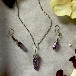 NWOT | Amethyst Necklace & Earring set